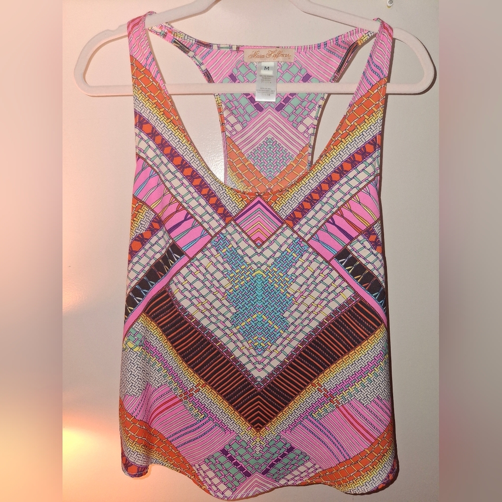 Mara Hoffman Multicolor Geometric Pattern Top